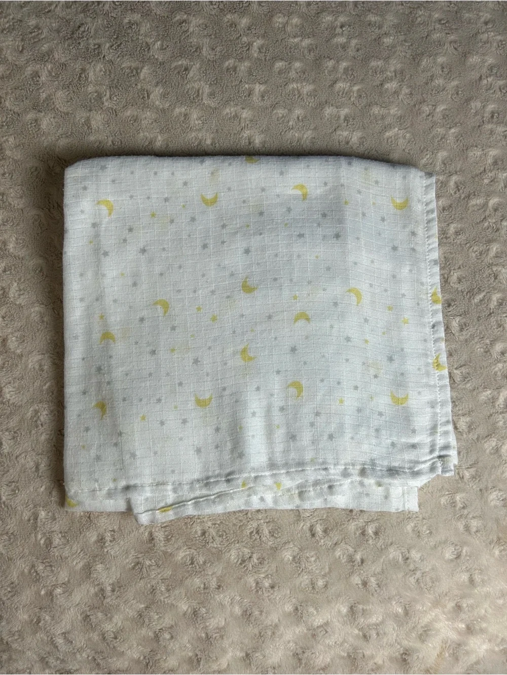 Ideal Baby by Aden + Anais Moon Stars Swaddle Blanket Yellow White Gray Muslin